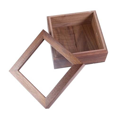 1pc Wooden Storage Box Lid for Organizing Jewelry Cosmetics and Sundries Natural Walnut Desktop Storage Case for Home and Office