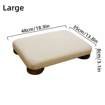 Tatami Low Stool, Wooden Footstool, Compact Meditation Chair, Small Bench for Floor Sitting and Low Tables
