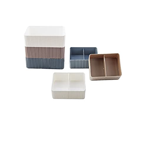 Plastic Home Office Bathroom Storage Box Grid Desktop Sundries Storage Box Makeup (Color : White L) - color: White L