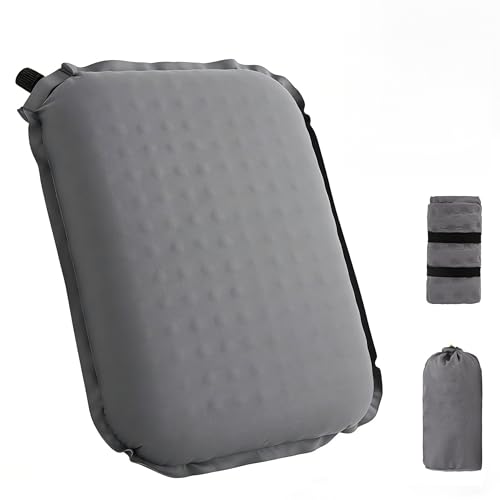 Portable Self-Inflating Seat Cushion, Memory Foam, Travel Airplane Seat Cushion, Suitable for Long Flights, Camping, Stadiums, Offices, Cars & Backpacking