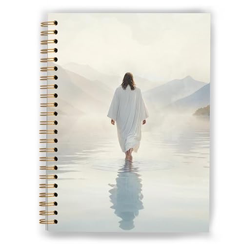 Jesus Christ Walking on Water Christian Notebook, Church Notes Notebook, Prayer Journal for Woman Man, Christian Journal Gifts for Women Men, Spiral Notebooks 5.5x8.3 Inch - color: Color_12