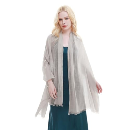 RIIQIICHY Scarf for Women Lightweight Solid Color Long Fashion Gauze Scarves Shawl Wrap - color: Khaki