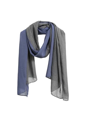 Jeelow Solid Color Scarf Wrap Shawl for Women Men – Soft Lightweight Head Scarf, All Season, Travel Beach Office Daily Wear - color: Blue Jean Hollow Out