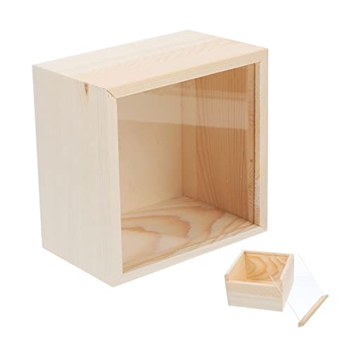 ULTECHNOVO Clear Wooden Storage Box with Lid Multi Functional Organizer for Jewelry Crafts and Home Decor Compact for Christmas and Home Organization