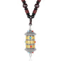 Vivian&CD Good Luck Necklace for Women and Men, Spinner Charm Necklace Luck Amulet Protection Necklace Meditation Prayer Wheel Rotatable Pendant Necklace jewelry for Women and Men - style: prayer wheel