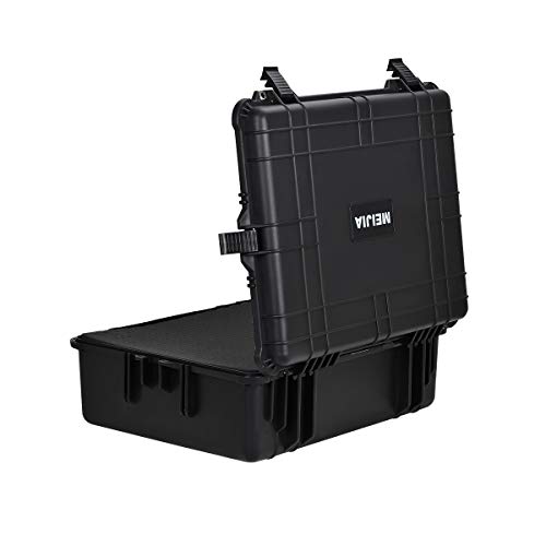 MEIJIA Portable Waterproof Protective Hard Case, Camera Case with Customizable Fit Foam Inserted,Fit Use of Drones,Camera,Equipments, Elegant Black (24.25"X19.43"X8.68")