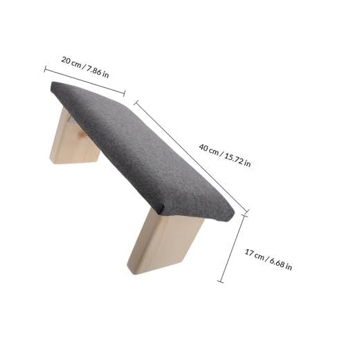 Foldable Wooden Bench Deep Gray Ergonomic Stool with Slanted Seat for Mindfulness Practice and Prayer