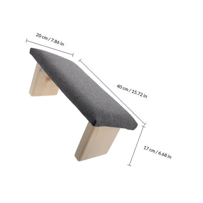 Foldable Wooden Bench Deep Gray Ergonomic Stool with Slanted Seat for Mindfulness Practice and Prayer