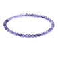 Keleny Gem Semi Precious Gemstones 4mm Round Beads Crystal Stretch Bracelet 7 Inch Unisex - color: Blue Iolite