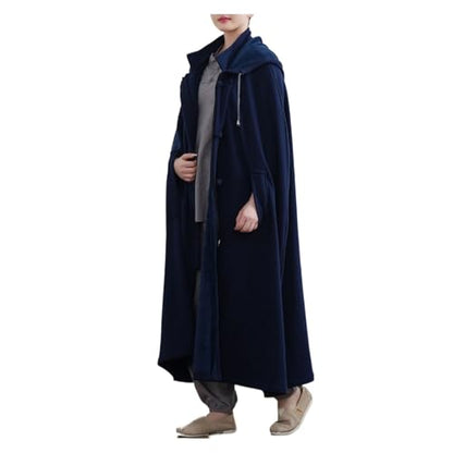 Meditation Hooded Cloak Coat Women Men Unisex Loose-Fit Prayer Robe Plush Comfortable Warm Clothing