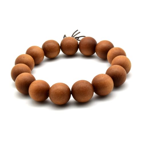 Zen Dear Unisex Teak Wood Prayer Beads Buddha Buddhist Beads Japa Mala Necklace Bracelet Bead - style: 15mm x 15 beads