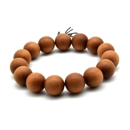 Zen Dear Unisex Teak Wood Prayer Beads Buddha Buddhist Beads Japa Mala Necklace Bracelet Bead - style: 15mm x 15 beads