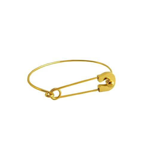 Paperclip Minimalist Bangle Bracelet for Women, Open Adjustable Cuff Bracelet Gold Stackable Dainty Jewelry Gift Set for Her