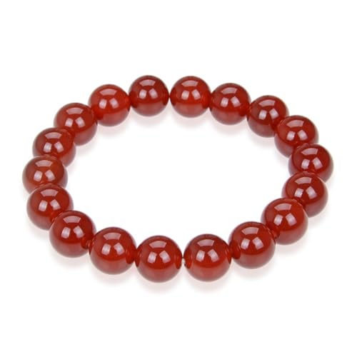 Adabele 1pc Natural Stretch Gemstone Bracelet 10mm (0.39") Bead 7 Inch to 8.5 Inch Healing Crystal Energy Quartz Chakra Jewelry Women Birthday Unisex Gift - color: Carnelian, size: 7 inch