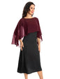 Baoqiya Women's Capelet Shawls and Wraps for Evening Dresses Soft Bridesmaid Shawl Chiffon Cape Wedding Cover Up - color: Burgundy