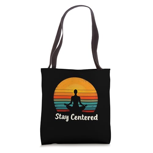Stay Centered Vintage Meditation Tote Bag