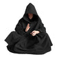 Unisex Warm Meditation Cloak Comfortable Thickened Autumn Winter Hooded Monk Clothing ﻿(Wine red,M) - color: Black, size: X-Large