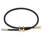 Simple Titanium Rope Steel wire Bracelet, Bracelet with Adjustable Design Polished H Shape Buckle, Fashion Gift for Women Men - color: black