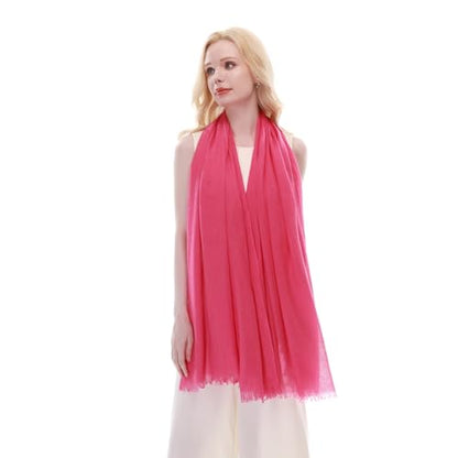 RIIQIICHY Scarf for Women Lightweight Solid Color Long Fashion Gauze Scarves Shawl Wrap - color: Rose