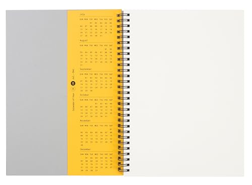 Blank Spiral Notebook 10.12 x 7.36 in (B5), 160 Pages Blank Paper, Notebook for Sketching, Writing & Study, Calendar Card Included (2025)(Sun Yellow) - color: Sun Yellow