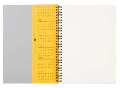 Blank Spiral Notebook 10.12 x 7.36 in (B5), 160 Pages Blank Paper, Notebook for Sketching, Writing & Study, Calendar Card Included (2025)(Sun Yellow) - color: Sun Yellow
