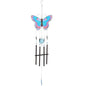 Butterfly Wind Chimes for Outside, Stained Glass Wind Chime Windchimes for Patio, Outdoor,Garden,Yard,Coastal,Window,Home Decor or Gifts for Women(Blue & Red)
