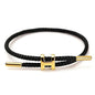 Steel Bracelet Link, Adjustable H-shape Wire Rope Bracelet, Lucky Jewelry with Titanium Buckle for Birthday, Valentine's, Graduation, Fashion Gift for Women, Men, Lovers, Friends - color: black