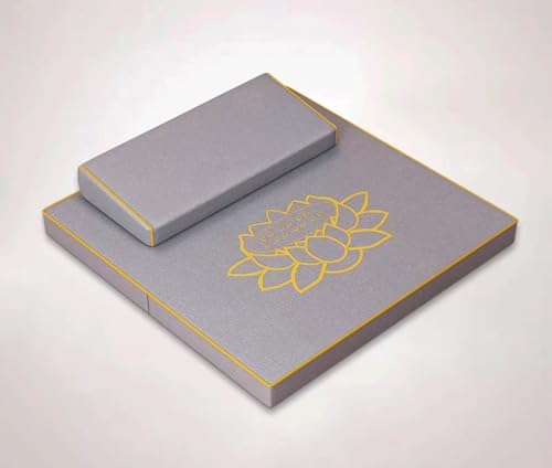 Large Meditation Mats,Meditation Meditation Mats, Futons, Household Folding, Thickened Fabrics, Coconut Palm, Kneeling Mats(Size:60x60cm(24x24inch),Color:Light Gray) - color: Light Gray, size: 60x60cm(24x24inch)