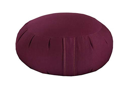 Buckwheat Zafu, Zabuton and Support Meditation Cushions Set (4Pc) - color: Burgundy