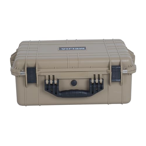 MEIJIA Portable All Weather Waterproof Protective Hard Case,Compact Camera Case with Customizable Fit Foam,Fit Use of Drones,Camera,Equipments, 20.62 x16.85x8.11inches(Desert Tan) - color: Desert Tan