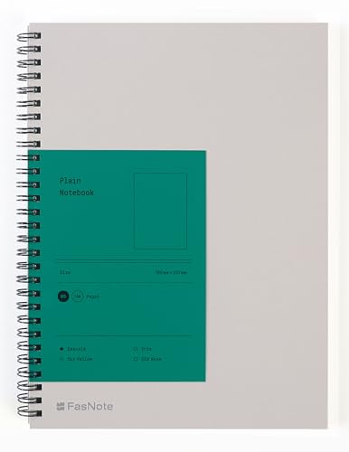 Blank Spiral Notebook 10.12 in x 7.36 in(B5), 160 Pages Blank Paper, Notebook for Sketching, Writing & Study (Emerald) - color: Emerald