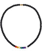 Reiki 7 Chakra Obsidian Beaded Necklace Protection Spiritual Crystals Meditation Yoga Necklaces for Women and Men Good Luck Jewelry - size: 18in