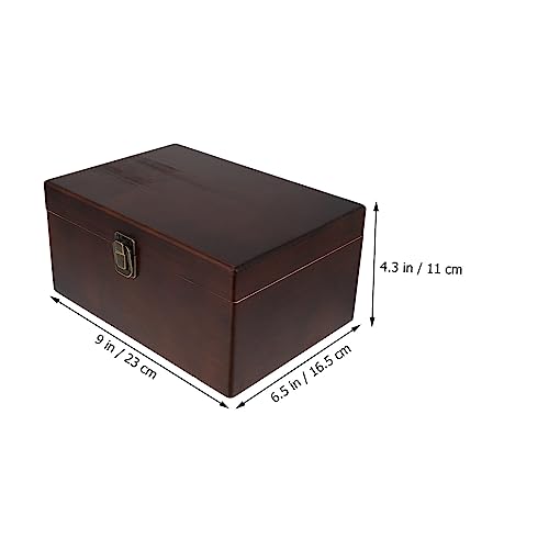 TOPPERFUN Sundries Storage Box Retro Wooden Organizer for Jewelry Items Decor Multi-functional Holder for Desktop Use