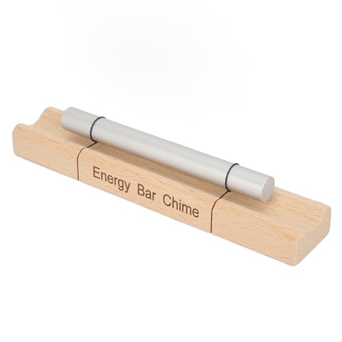 Wood Meditation Chime, Mindfulness Aluminum Alloy Hand Bell, Single Sound Percussion Instrument for Relaxation Yoga and Meditation, Cherry Wood Chime with Drumstick for Sound Heali (4096)