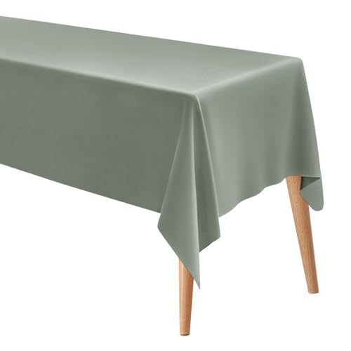 M METERXITY Rectangle Tablecloth, 63 x 100 Inch Thickened Waterproof Polyester Table Cloth for Banquets/Buffet/Parties/Wedding, Anti-Wrinkle Washable Decorative Table Cover [Gray] - color: Grey, size: 100" x 63" (Rectangular)