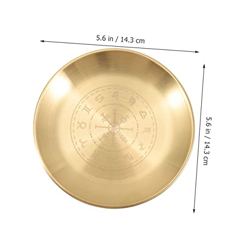 Pentacle Altar Candle Tray Set 2pcs Brass Star Ceremony Plate for Religious Offerings Decorative Candlestick Holder Storage Display for Home Decor