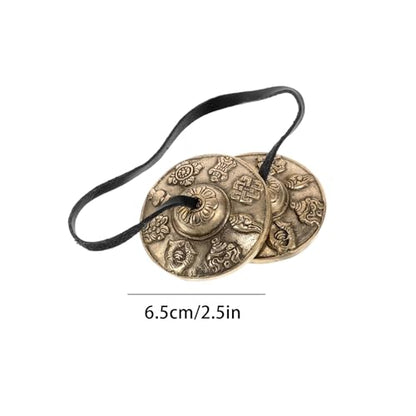 Tibetan Cymbals Bell, Relaxing Spiritual Sound 6.5cm, Meditation Ritual Instrument, Yoga Cymbals Bell, Traditional Spiritual Chime, For Adults, Family, Friends, Holiday