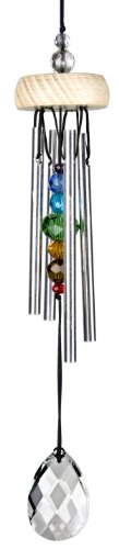 Woodstock Wind Chimes for Outside, Garden, Patio, Porch and Outdoor Decor (10'') Gem Drop Chime Prism Small Wind Chimes Christmas/Hanukkah Gifts (GEMPR)