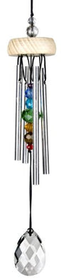 Woodstock Wind Chimes for Outside, Garden, Patio, Porch and Outdoor Decor (10'') Gem Drop Chime Prism Small Wind Chimes Christmas/Hanukkah Gifts (GEMPR)