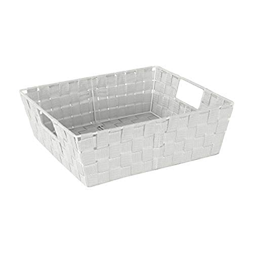 Simplify Large Shelf Woven Strap Tote | Decorative Storage Basket | Built in Handles | Organization | Closet | Bedroom | Bathroom | Nursery | Accessories | Toys | Gifts | 1 Pack | Heather Grey - color: Heather Grey, size: 1 Pack