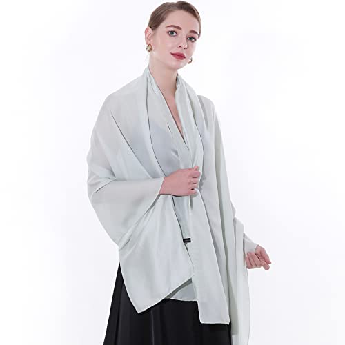Womens Scarf Pashmina Shawls and Wraps for Evening Dresses Like Chiffon Silk Scarf for Bridal Weddings - color: Green-2