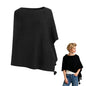 MissShorthair Knit Shawl Wraps for Women Boho Crochet Shawls Cape Open Front Cardigan - color: Black