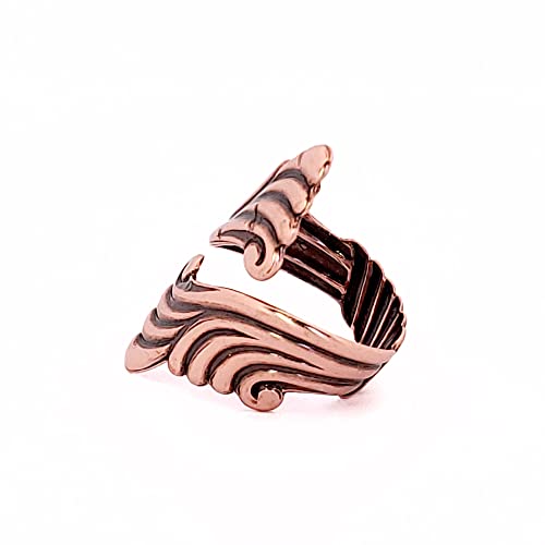 Copper Scroll Ring, Solid Copper Bypass Ring, Adjustable Fit For Most Sizes