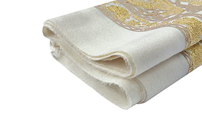 Urban CoCo Women's Embroidered Oversize Tassel Shawl Scarf Wraps for Women - color: #3-beige