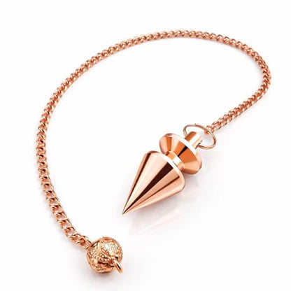 Cone with Round Ring Copper Metal Pendulum Healing dowsing Metaphysical Meditation Divination Pendulum - color: Reiki Dowsing