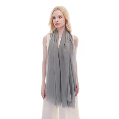 RIIQIICHY Scarf for Women Lightweight Solid Color Long Fashion Gauze Scarves Shawl Wrap - color: Light Grey