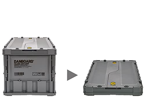 Trusco Nakayama Trusco Danbo Thin Folding Container, 11.8 gal (50 L), With Locking Lid, Gray TR-C50B-A-DNB-GY Storage Box - color: d)Gray, style: Locking lid included