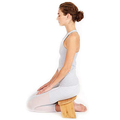 Portable Modern Folding Meditation Bench with Locking Hinges, Kneeling Stool Alternative to Meditation Cushion for Yoga, Prayer, and Meditation
