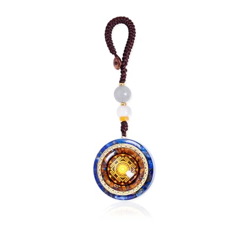 Day Day Up Orgonite Necklace - Sri Yantra Rotatable Pendant For Anti Stress Anxiety & Meditation - Malachite And Tiger Stone For Spiritual Healing & Positive Energy - color: Style 3