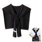 Sweater Shawl Wraps for Women Fashion Knitted Shoulder Shawls Ponchos Casual Sweaters Scarf Cape Wraps with Sleeves - color: 08 Black/White Trim